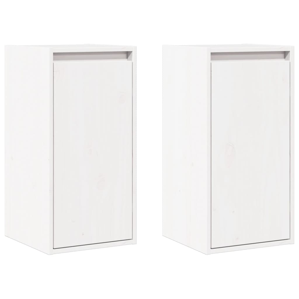 vidaXL NĂˇstÄ›nnĂ© skĹ™Ă­Ĺ�ky 2 ks bĂ­lĂ© 30 x 30 x 60 cm masivnĂ­ borovĂ© dĹ™evo