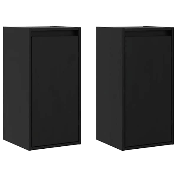 vidaXL seinakapid, 2 tk, must, 30x30x60 cm, m&auml;nnipuit