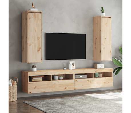 vidaXL Veggsk&aacute;par 2 stk. 30x30x100 cm Gegnheil Fura
