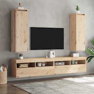 Nástěnné skříňky 2 ks 30 x 30 x 100 cm masivní borové dřevo - obrázek 3