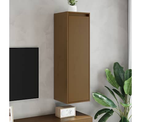 vidaXL v&aelig;gskab 30x30x100 cm massivt fyrretr&aelig; gyldenbrun