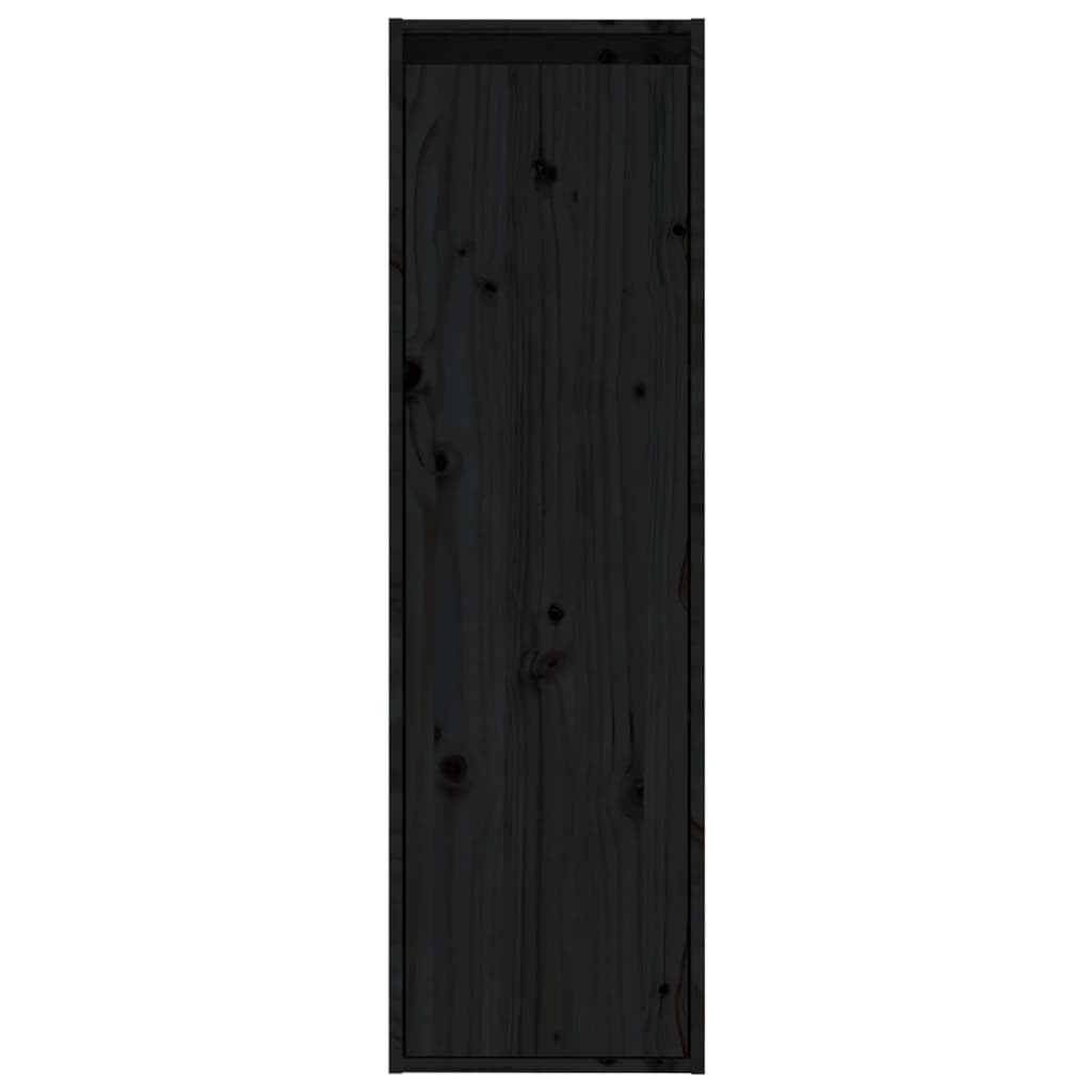 vidaXL Wall Cabinet Black 11.8"x11.8"x39.4" Solid Pinewood