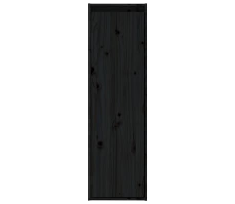 vidaXL Wall Cabinet Black 11.8"x11.8"x39.4" Solid Pinewood