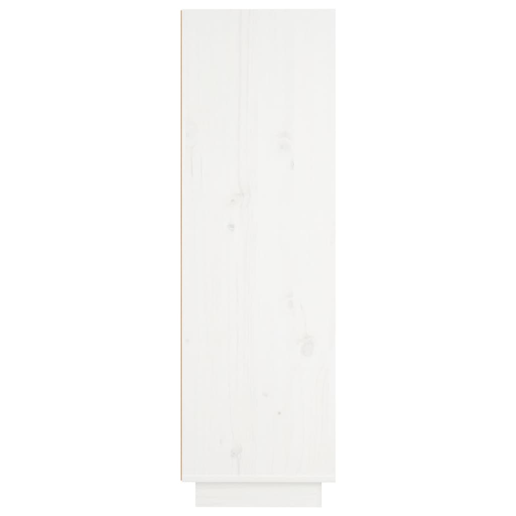 Komoda bílá 37 x 34 x 110 cm masivní borové dřevo
