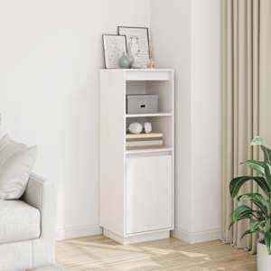 Visoka omara bela 37x34x110 cm trdna borovina