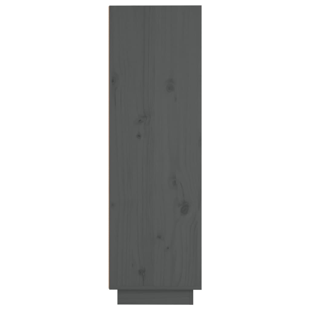Komoda šedá 37 x 34 x 110 cm masivní borové dřevo