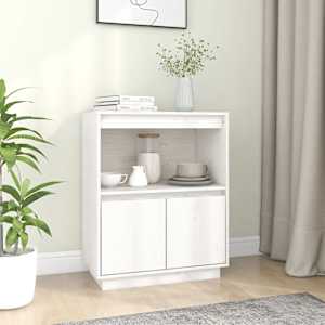 Komoda bela 60x34x75 cm trdna borovina