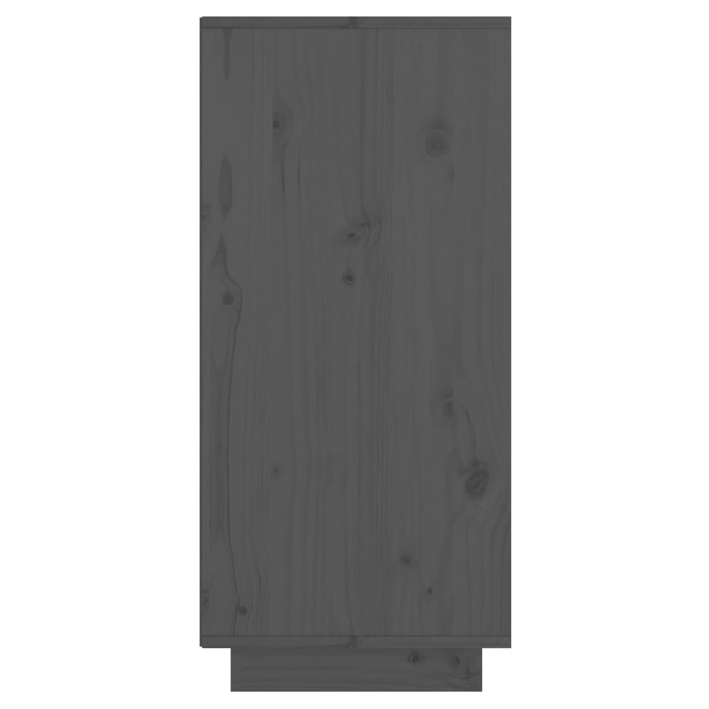 szürke tömör fenyőfa tálalószekrény 60 x 34 x 75 cm