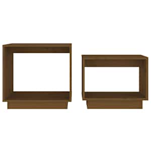 Hnízdové konferenční stolky 2 ks medově hnědé masivní borovice - obrázek 4