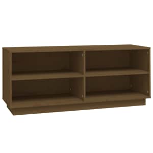Botník medově hnědý 110 x 34 x 45 cm masivní borové dřevo - obrázek 2