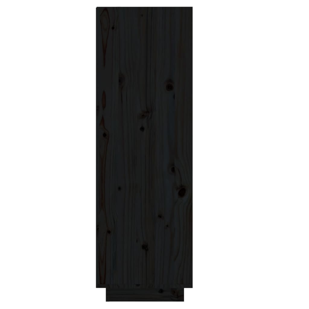 Pantofar, negru, 34x30x105 cm, lemn masiv de pin