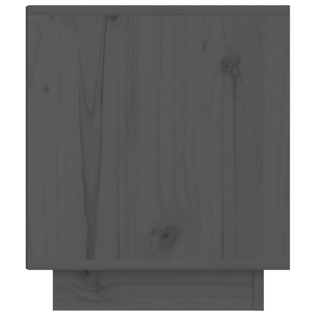Nočna omarica 2 kosa siva 40x34x40 cm trdna borovina