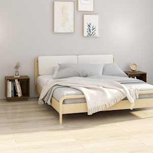 Nočna omarica 2 kosa medeno rjava 40x30x40 cm trdna borovina