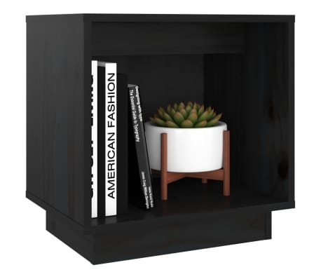 vidaXL Nattbord 40x30x40 heltre furu svart