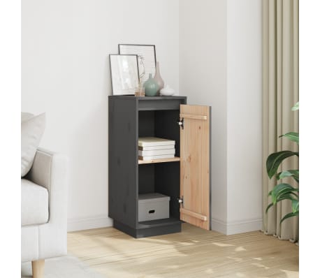 vidaXL Sideboard Grey 31.5x34x75 cm Solid Wood Pine