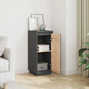 vidaXL Sideboard Grey 31.5x34x75 cm Solid Wood Pine