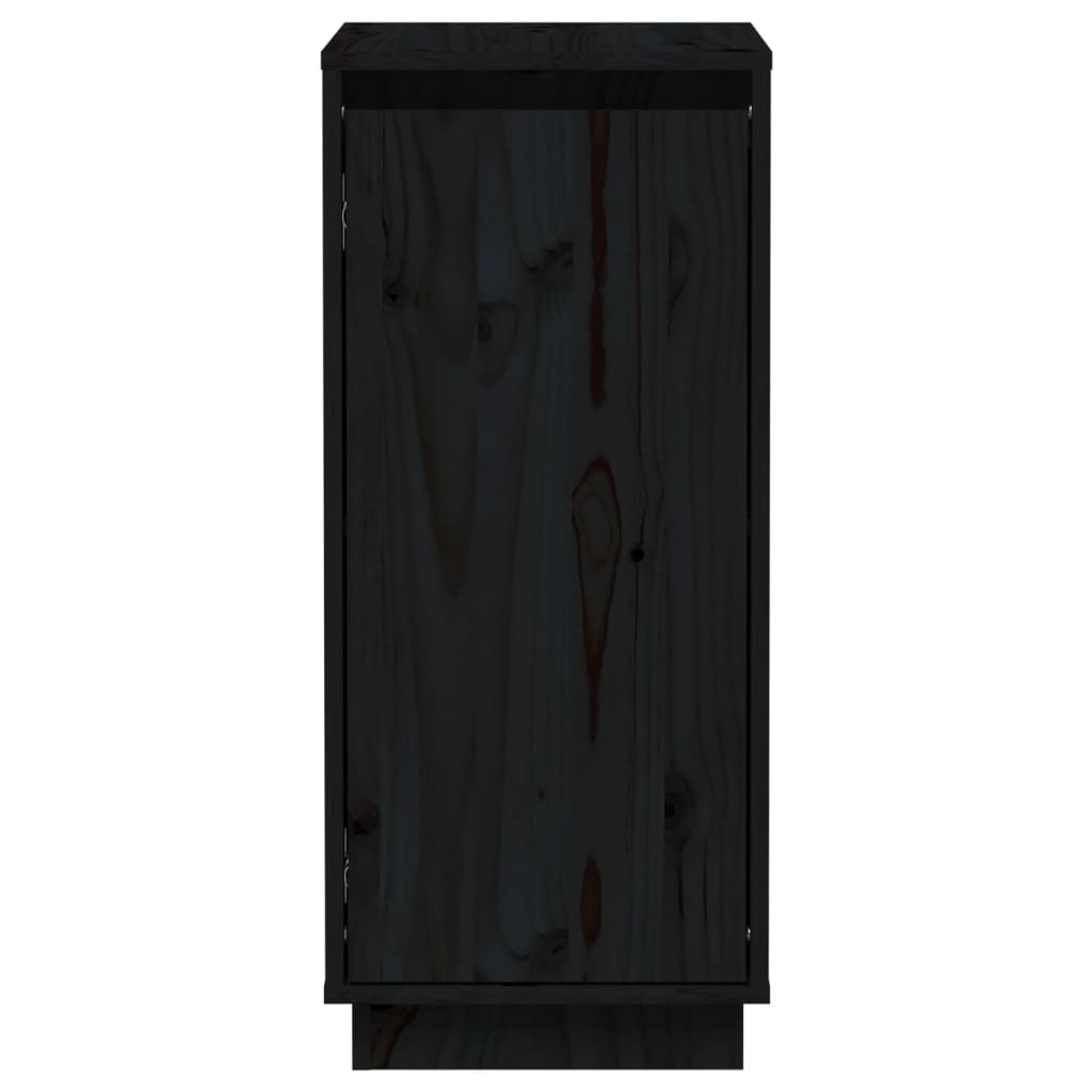 Příborníky 2 ks černé 31,5 x 34 x 75 cm masivní borové dřevo