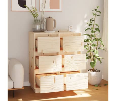 vidaXL Sideboards 2 pcs 32x34x75 cm Solid Wood Pine