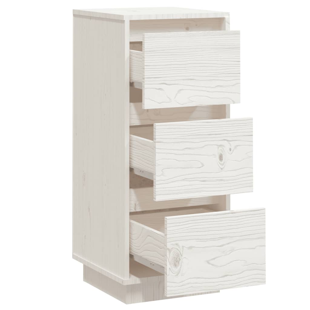 Příborníky 2 ks bílé 32 x 34 x 75 cm masivní borové dřevo