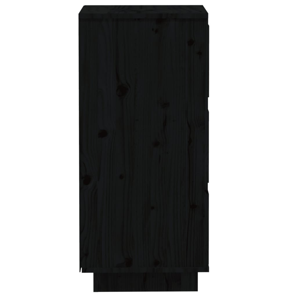 Příborníky 2 ks černé 32 x 34 x 75 cm masivní borové dřevo