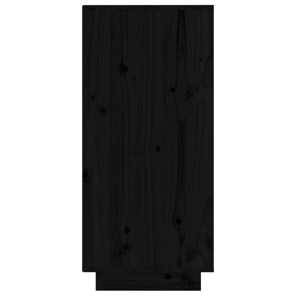 Příborník černý 60 x 34 x 75 cm masivní borové dřevo