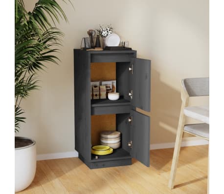 vidaXL Sideboard Grey 31.5x34x75 cm Solid Wood Pine