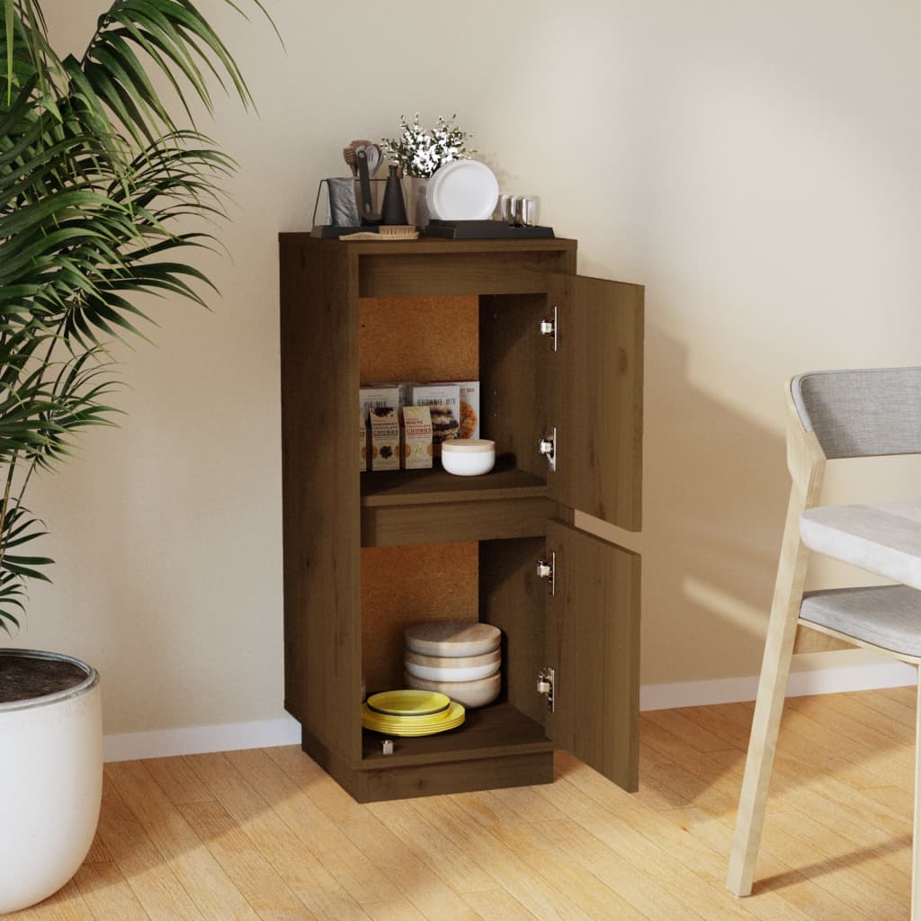 

vidaXL Dressoir 31,5x34x75 cm massief grenenhout honingbruin