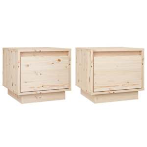 Noční stolky 2 ks 35 x 34 x 32 cm masivní borové dřevo - obrázek 2