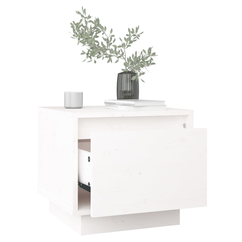 

vidaXL Nachtkastje 35x34x32 cm massief grenenhout wit