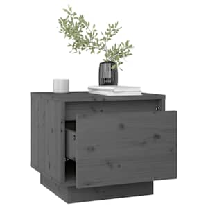 vidaXL Κομοδίνο Γκρι 35 x 34 x 32 εκ. από Μασίφ Ξύλο Πεύκου
