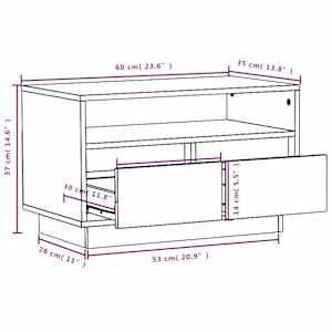 TV skříňka 60 x 35 x 37 cm masivní borové dřevo - obrázek 9