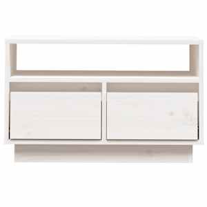 TV skříňka bílá 60 x 35 x 37 cm masivní borové dřevo - obrázek 5