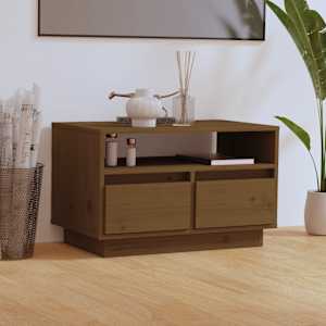 TV skříňka medově hnědá 60 x 35 x 37 cm masivní borové dřevo - obrázek 1