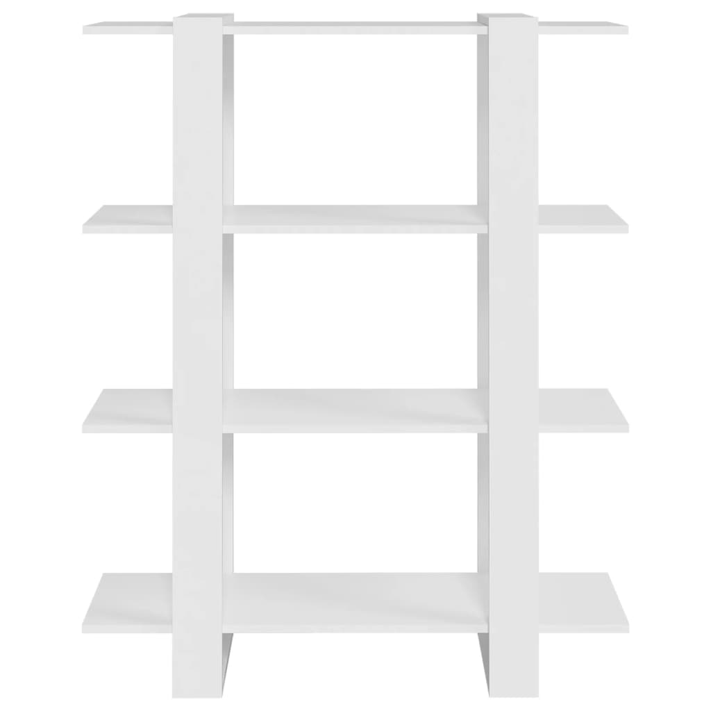 Библиотека/разделител за стая, бяла, 100x30x123,5 см
