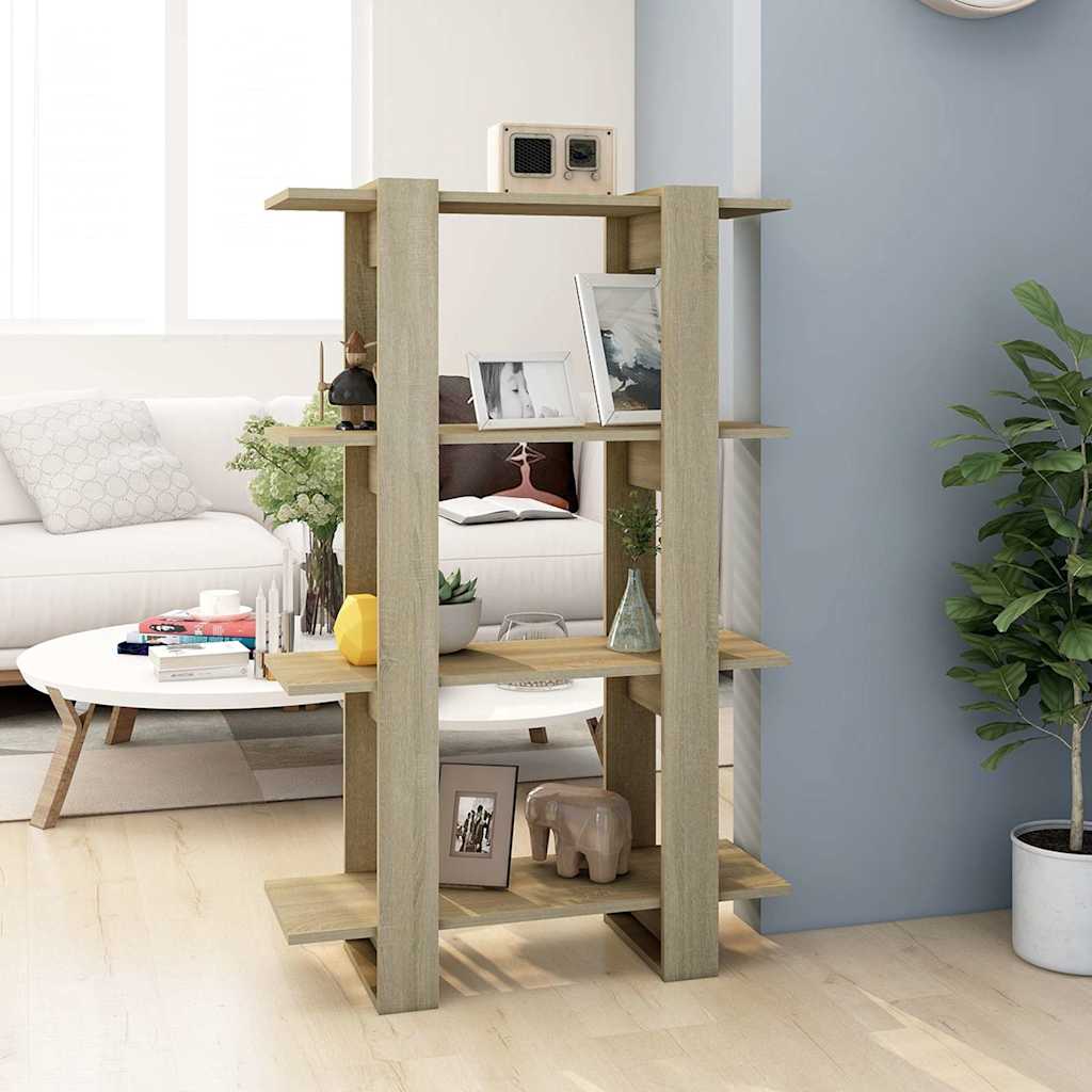 vidaXL Rega� na ksi��ki/przegroda, d�b sonoma, 80x30x123,5 cm