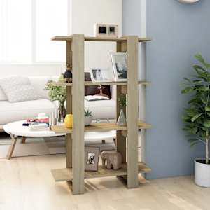 Knjižna omara/pregrada sonoma hrast 80x30x123,5 cm