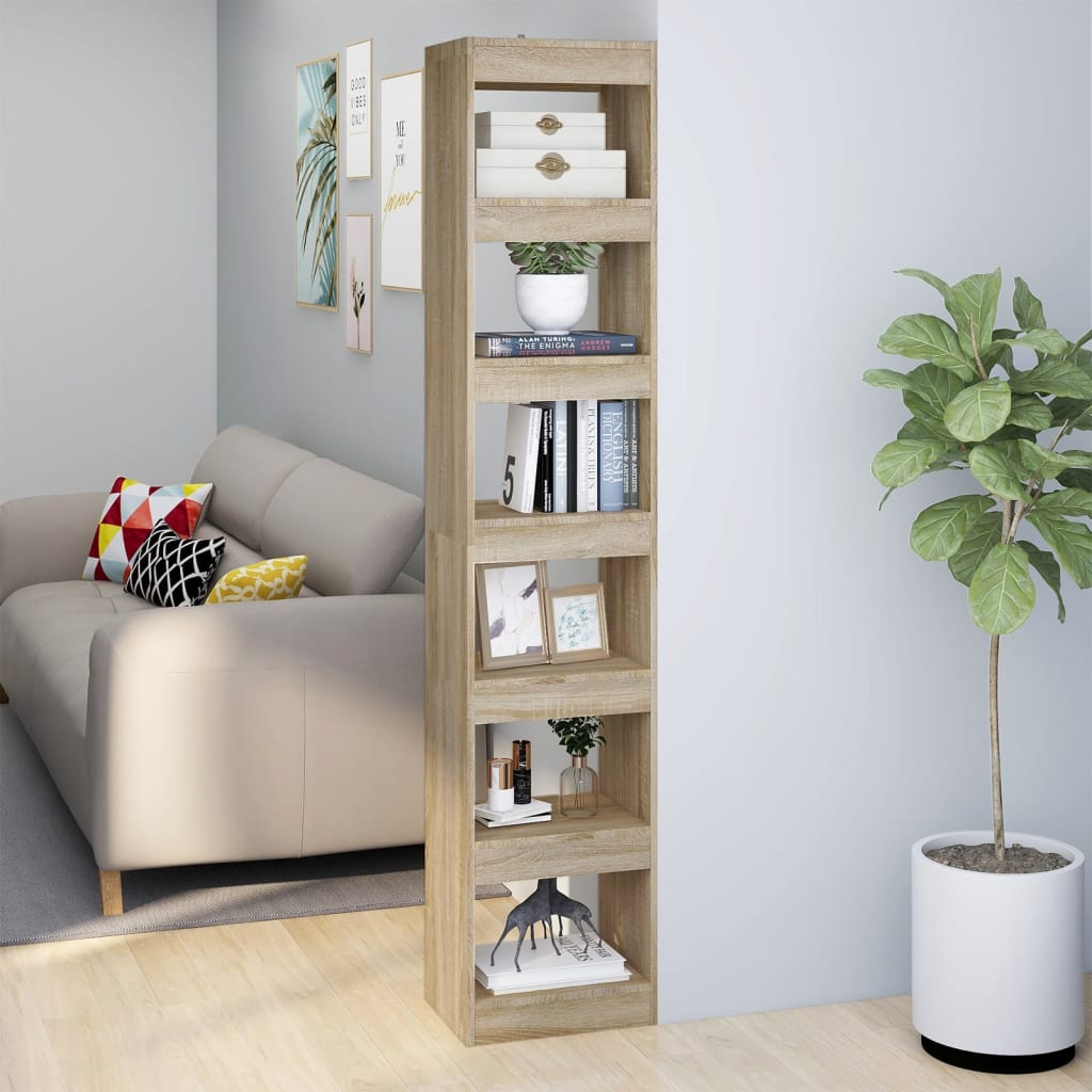 Libreria/Divisorio，Scaffale，Armadio per libri Rovere Sonoma 40x30x198 cm  MCI583169 MaisonChic