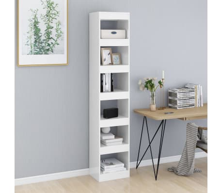 vidaXL Biblioth&egrave;que/S&eacute;parateur de pi&egrave;ce Blanc brillant 40x30x198 cm