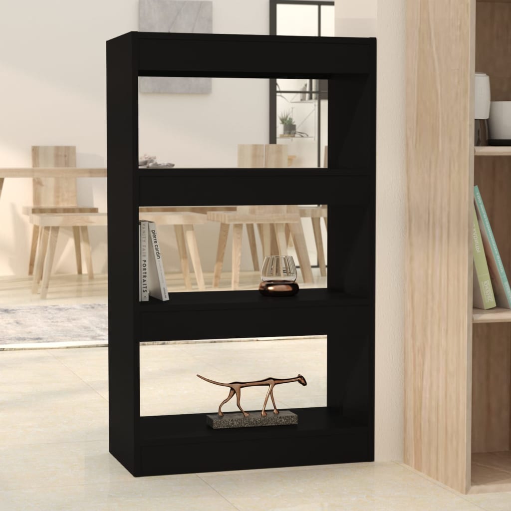 vidaXL Bibliotecă/Separator cameră, negru, 60x30x103 cm, PAL 