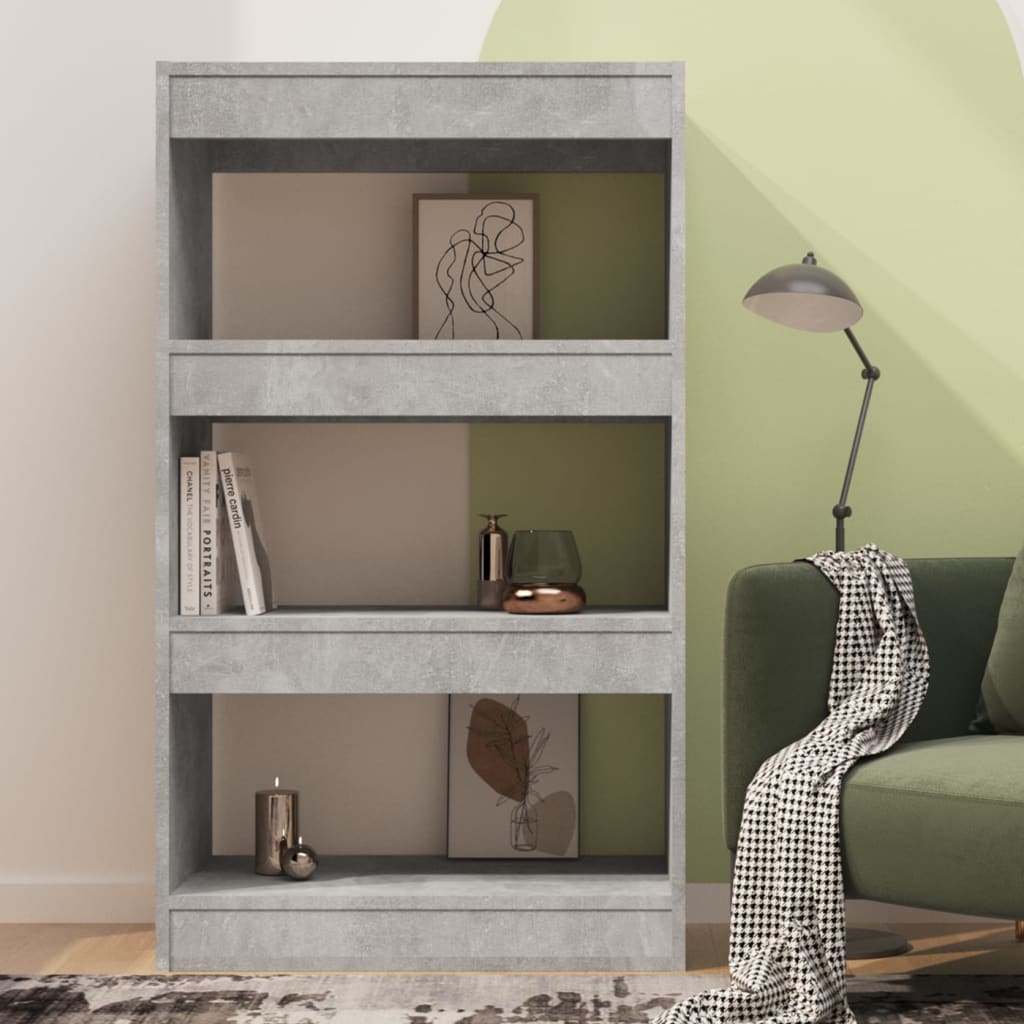 

vidaXL Boekenkast/kamerscherm 60x30x103 cm spaanplaat betongrijs