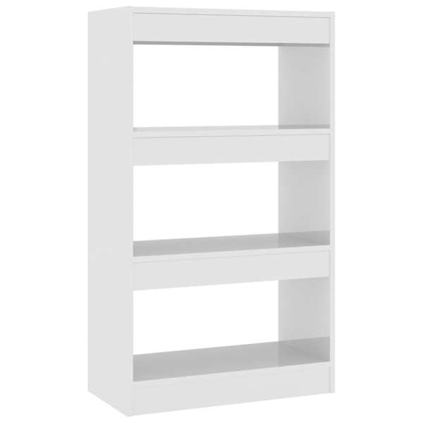 vidaXL raamaturiiul k&otilde;rgl&auml;ikega valge 60x30x103 cm tehispuit