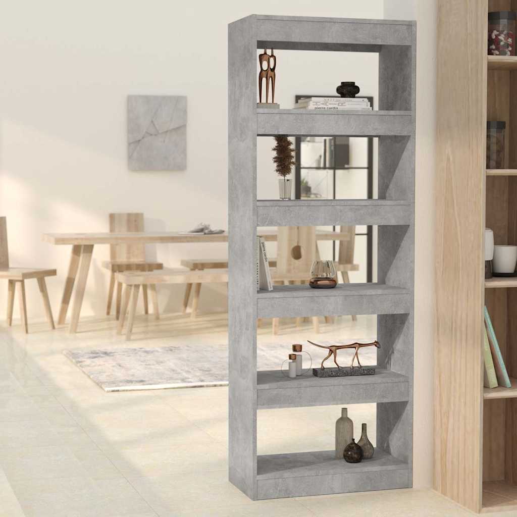 vidaXL Rega� na ksi��ki/przegroda, szaro�� betonu, 60x30x166 cm