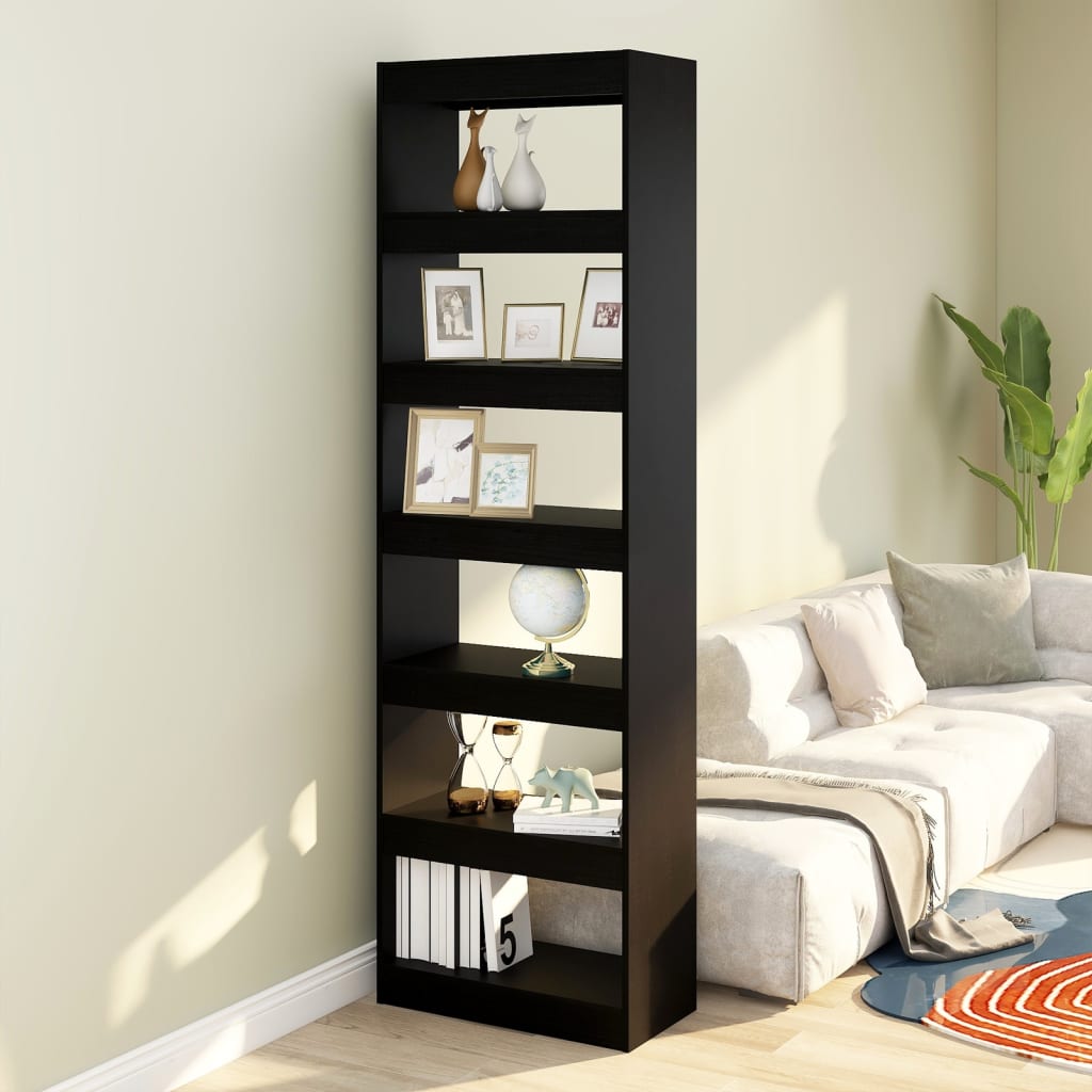 vidaXL Book Cabinet/Room Divider Black 60x30x198 cm