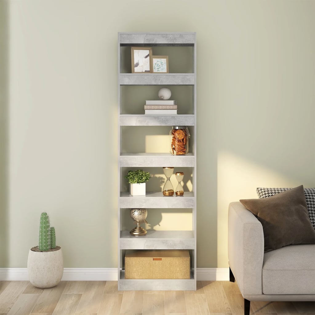 

vidaXL Boekenkast/kamerscherm 60x30x198 cm betongrijs