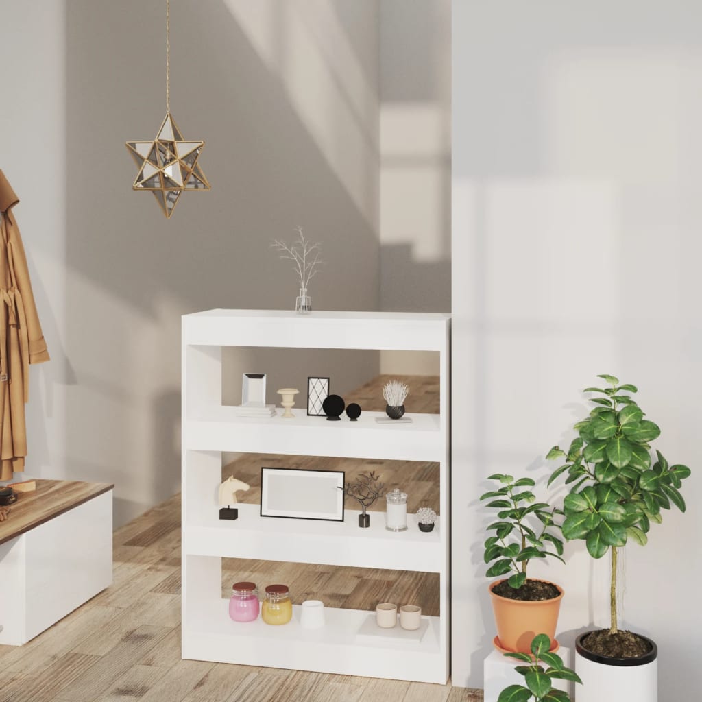 vidaXL Rega� na ksi��ki/przegroda, bia�y, 80x30x103 cm