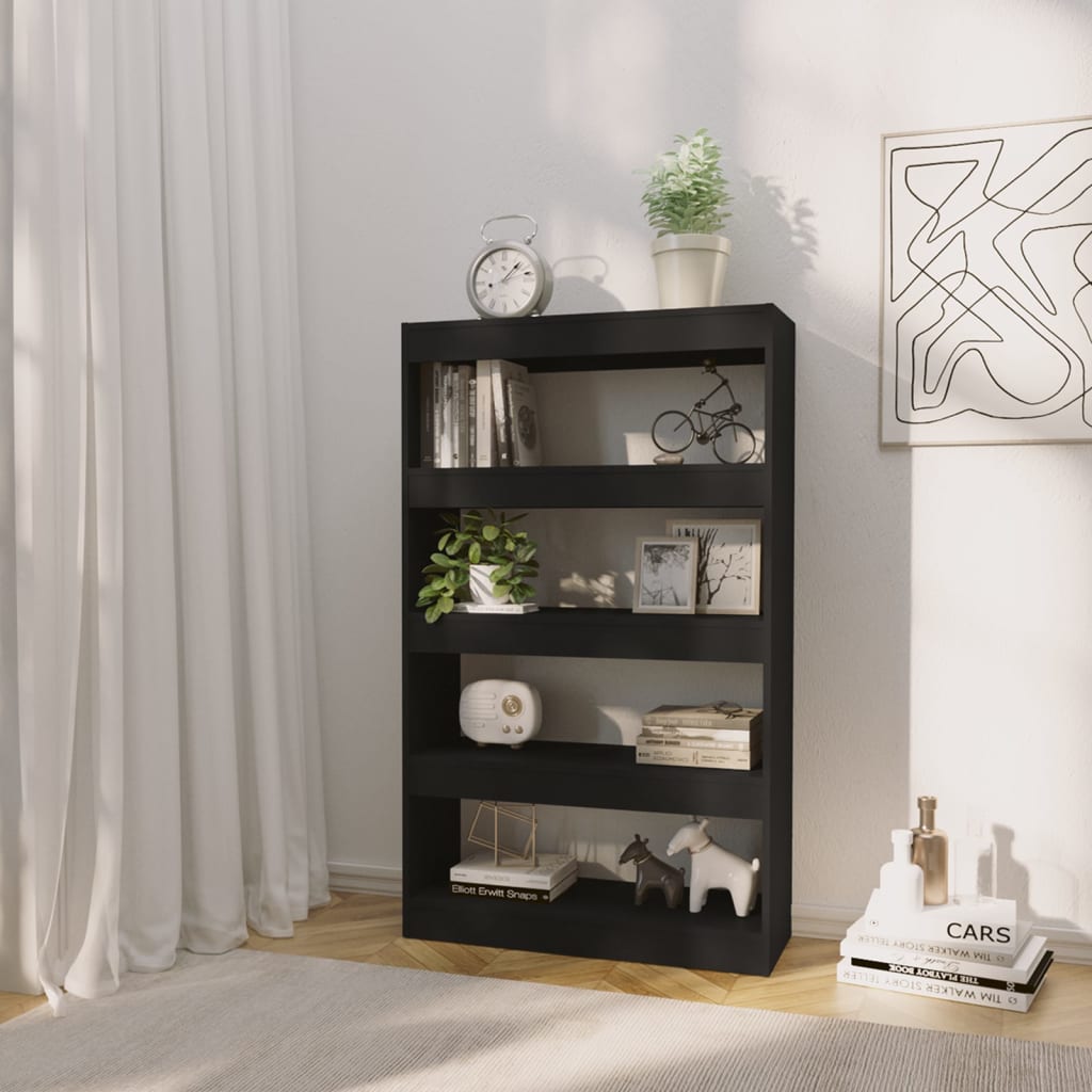 vidaXL Bibliotecă/Separator cameră, negru, 80x30x135 cm, PAL