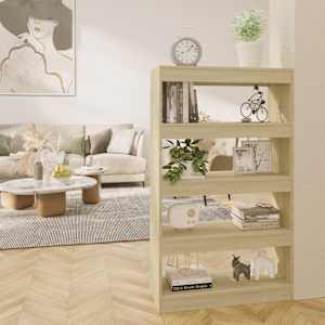 Knjižna omara/pregrada sonoma hrast 80x30x135 cm iverna plošča