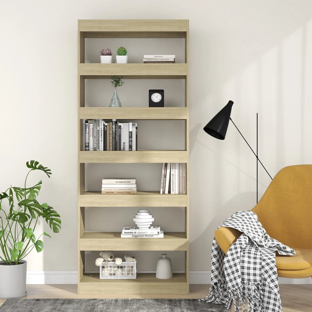 

vidaXL Boekenkast/kamerscherm 80x30x198 cm spaanplaat sonoma eiken