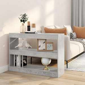 Knjižna omara/pregrada betonsko siva 100x30x72 cm