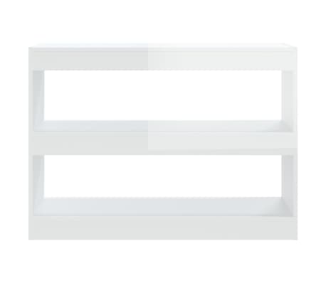 vidaXL Bibliotecă/Separator cameră, alb extralucios, 100x30x72 cm